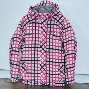 Firefly Teona Small Check Ski Snow Jacket Size L Pink and Black